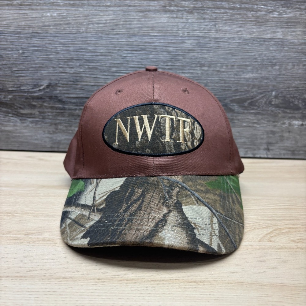 National Wild Turkey Federation NWTF Hat Cap Strap Back Brown Camo Hunting